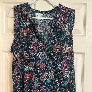 Print sleeveless blouse